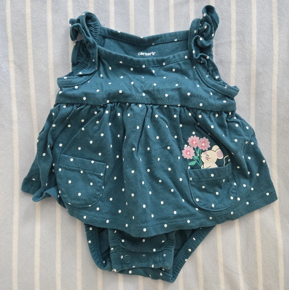 Carter's Teal Polka Dot Diaper Cover Set